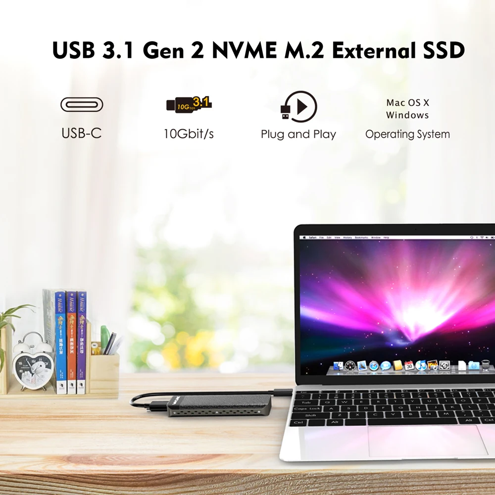 Корпус Wavlink для SSD накопителя 3 1/2230/2242 мм до 10 Гбит/с|Корпус жесткого диска| |