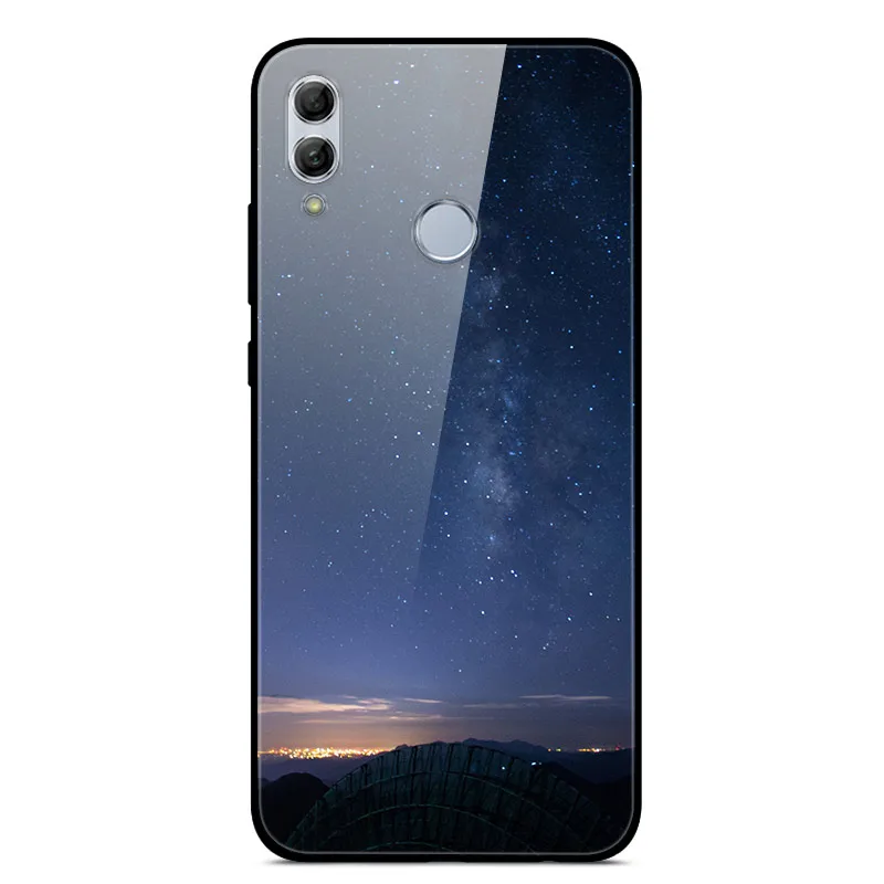 Чехол для huawei Honor 10 Lite с милым узором, стеклянный чехол на заднюю панель, Жесткий Чехол для huawei Honor 10 Lite, бампер для телефона, корпус, Funda, светильник - Цвет: 42
