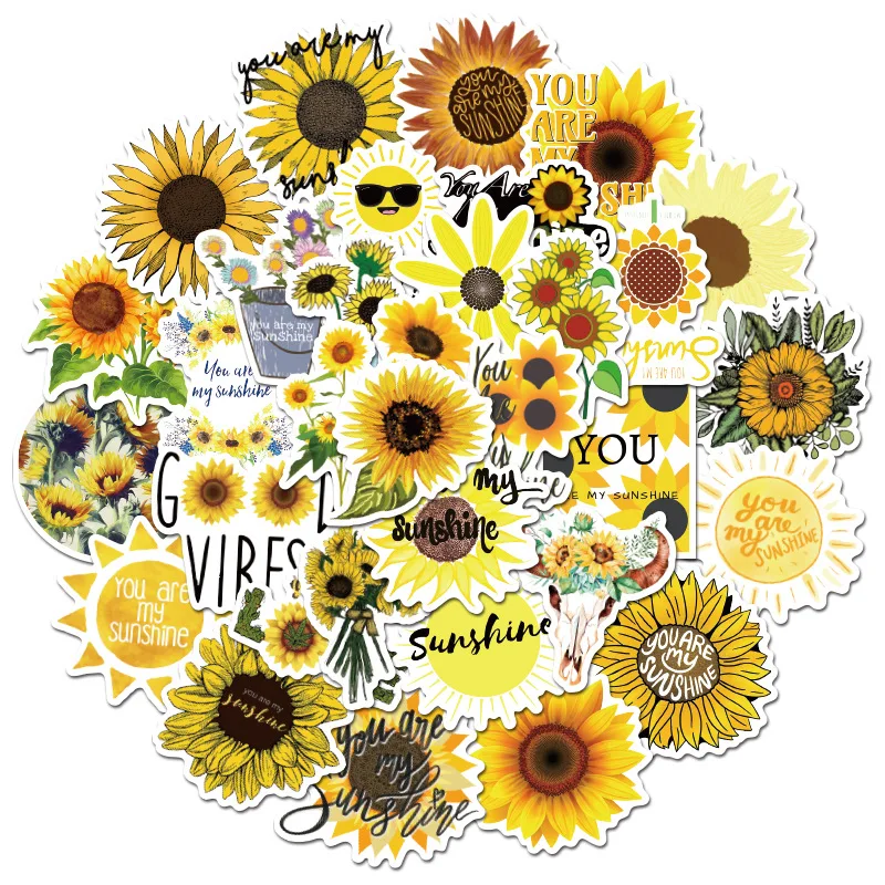 10/50 шт. с принтом You Are My Sunshine подсолнечника водонепроницаемые канцелярские