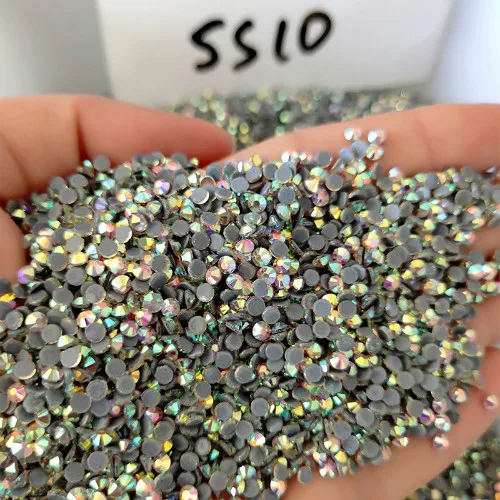 SS10 500Gross Супер яркие Стразы AAA Crystal AB с горячей фиксацией, стеклянные стразы, исправленное железо, стразы для ткани garmen - Цвет: SS10 500Gross