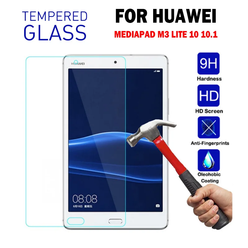 Tempered Glass Чехол-держатель для huawei MediaPad M3 Lite 10 10,1 BAH-W09 BAH-AL00, чехлы из искусственной кожи для huawei M3 Lite 10 - Цвет: Tempered Glass