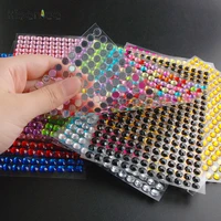 6mm 260pcsset decal mobilepc art rhinestone sticker 12 colors clear crystal stone nail art self adhesive sticker