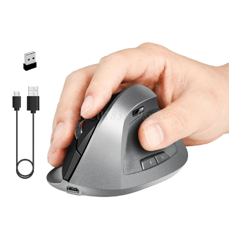 

6 кнопок эргономичная беспроводная мышь 1600DPI USB перезаряжаемая 2,4 ГГц оптическая Вертикальная мышь для ПК ноутбука настольного ноутбука