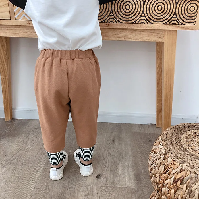 Autumn boys girls Spliced striped sports pants kids cotton soft 5 colors casual all-match trousers 2-7Y