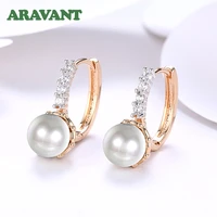 925 silver 25mm 18k gold pearl hoop earrings for women wedding jewelry