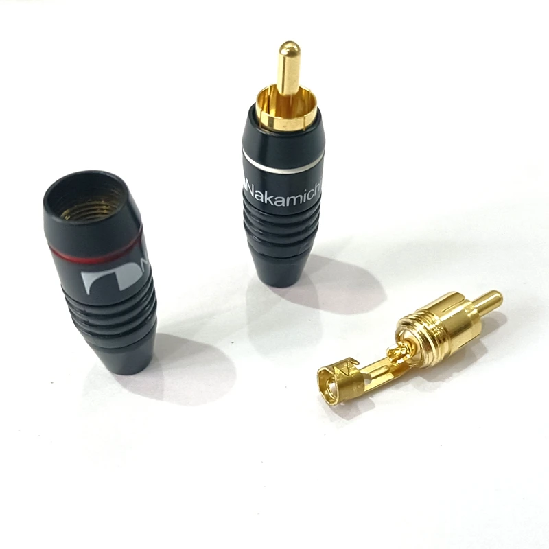 

8 pcs 12pcs 24pcs 50 pcs High Quality Nakamichi RCA Plug Solder RCA Adapter 24K Gold Plated Audio Plug