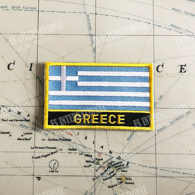 Нашивки с греческим государственным флагом повязка на руку нашивки вышивкой и