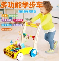 wooden multifunctional walker infant toddler walking trolley wooden child toy car
