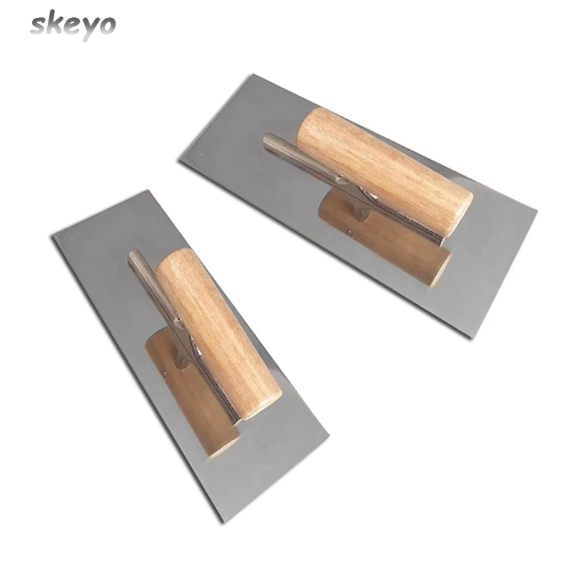 

1Pc Stainless Steel Professional Bricklaying Trowel Cement Scraper Mud Board Construction Plastering Tool With Wood Handle