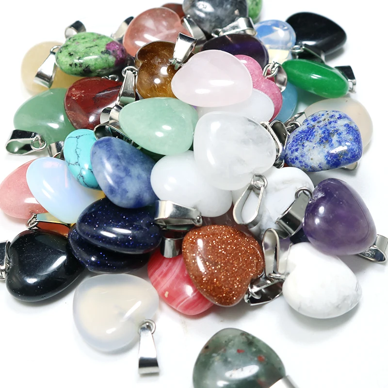 Модные подвески из натурального камня в форме сердца 25 шт./лот 16 мм оптовая