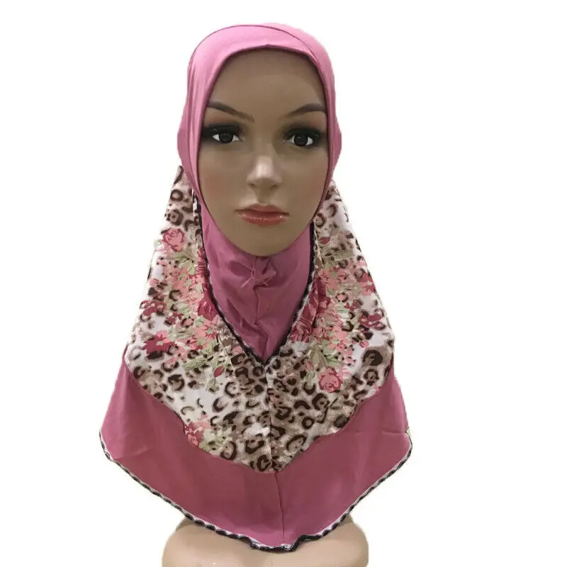 One Piece Muslim Women Amira Hijab Scarf Khimar Prayer Headscarf Wrap Floral Printed Hat Head Cover Shawl Headwear Islamic Arab |