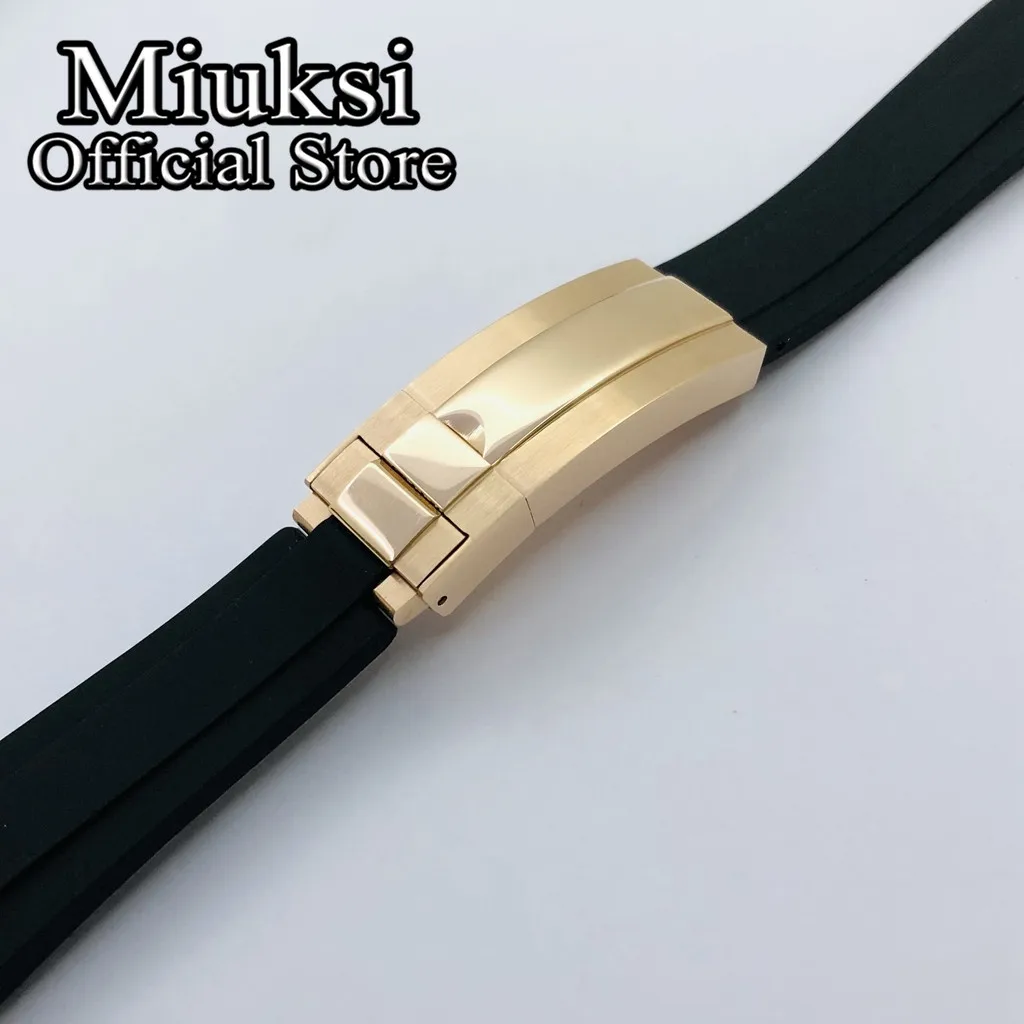 Ремешок для часов Miuksi 20 мм резиновый браслет черного синего зеленого белого