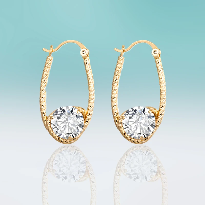 Новые модные Висячие золотые серьги в виде корзины висячие с кубическим