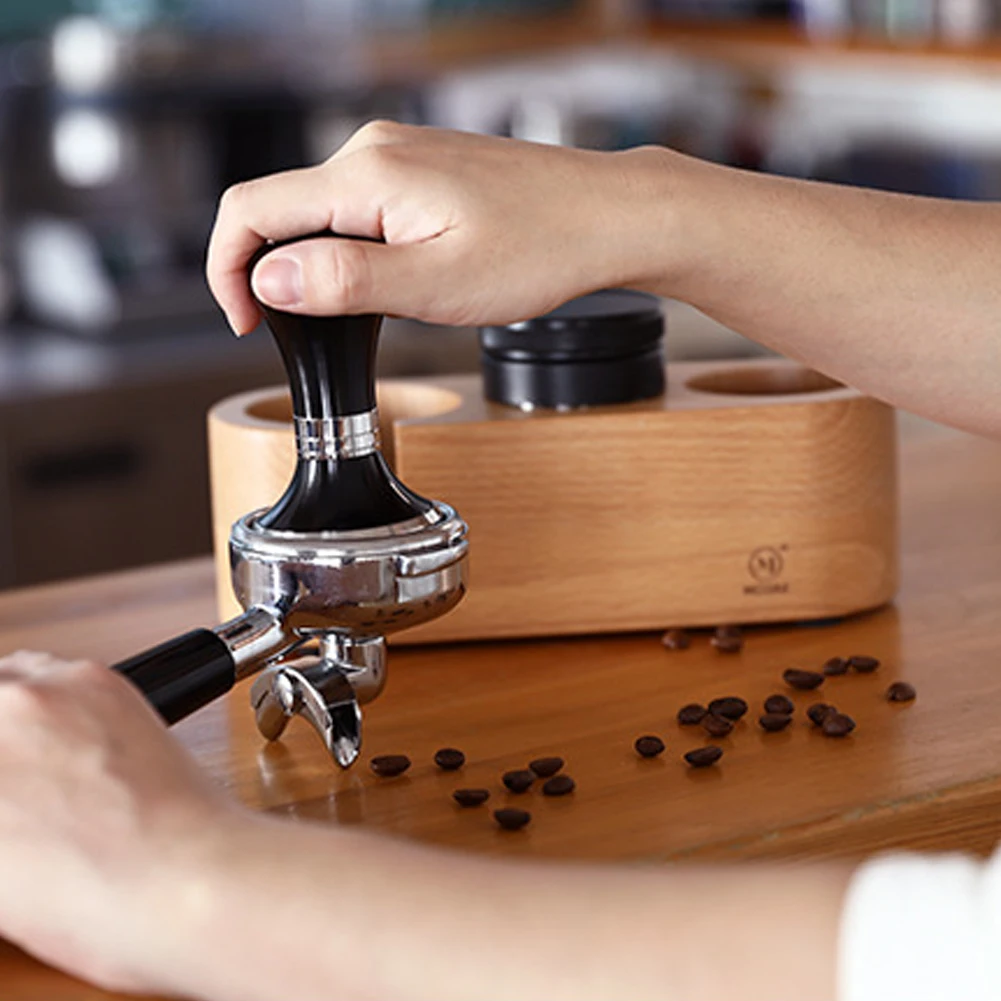 

Beech Press Powder Base Coffee Tampers Italian Coffee Brewing Hammer Pad Solid Wood Anti-skid Filling Powder Holder