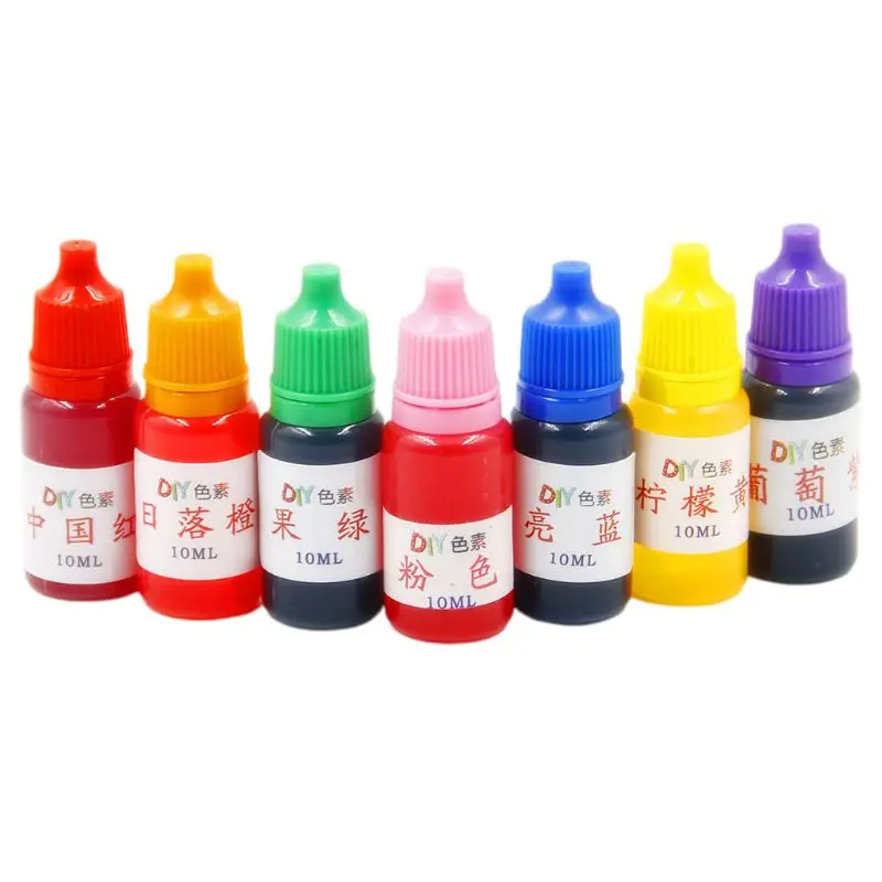 

7 Pcs/set 10ml Food Grade Dyeing Pigment Slime Crystal Mud Colorant Epoxy Crystal DIY Hand-Made Jewelry Accessories