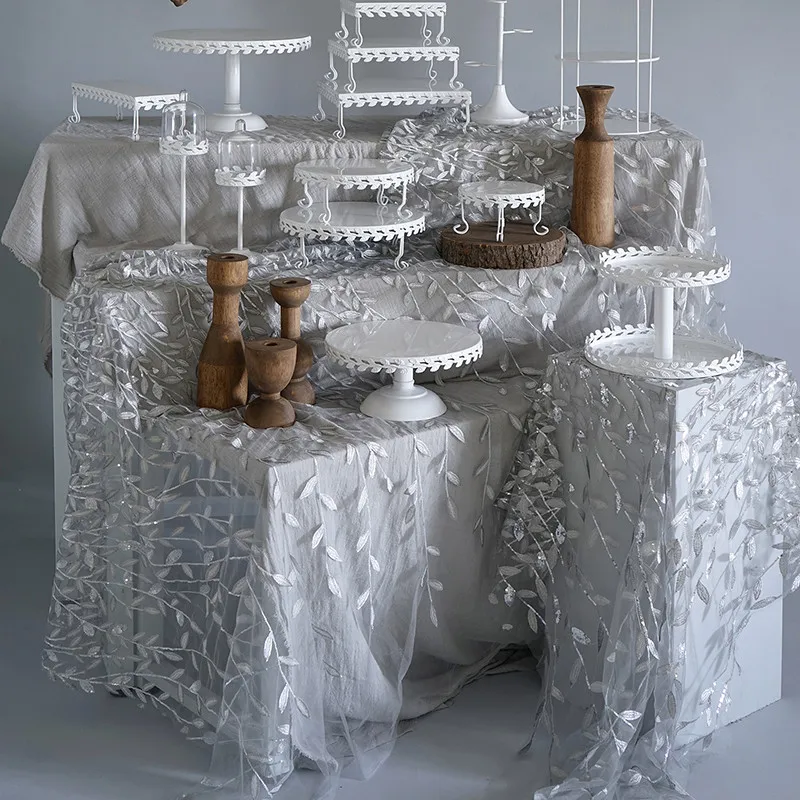 Tobs подставка для торта серебряная ткань стола с вышивкой Фотоштора аксессуары