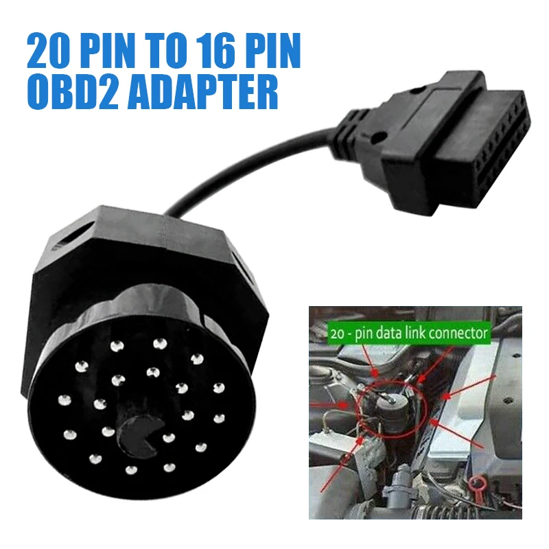 

1pc Diagnostic Cable Tool Adapter Scanner Cable 20 Male Pin to 16 Pin Female OBD2 Male Fit For BMW E39 E36 E34 E30 Z3 X5 Series