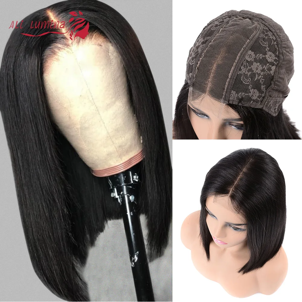 

Короткие парики боб из натуральных бразильских натуральных волос для чернокожих женщин, 2x6