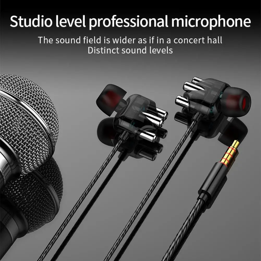 

In-ear Dual Coil Heavy Bass HiFi Sound Sport Earphone with Microphone for HUAWEI Noise Reduction Wired with Mic Heavy Bass