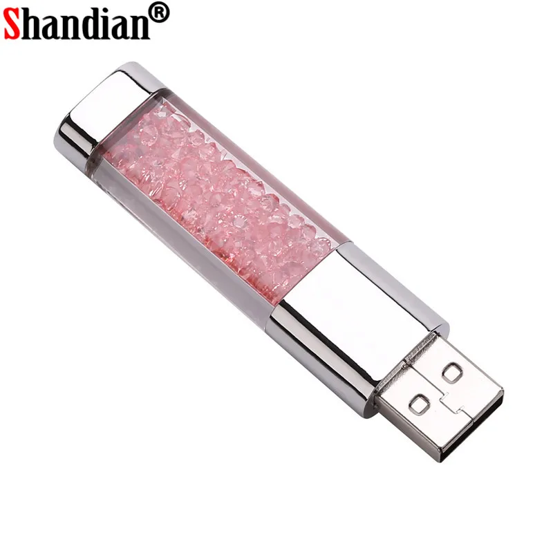 SHANDIAN губная помада usb флэш-накопитель 4 ГБ 8 16 32 64 Гб Кристальные ювелирные изделия