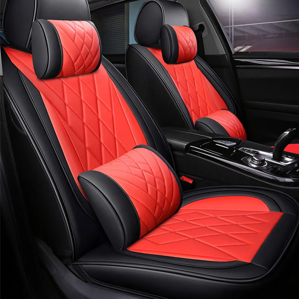 

5 Seat Automobile Car Seat Cover Protector Auto PU Leather Front Rear Full Set Waterproof Universial Most models