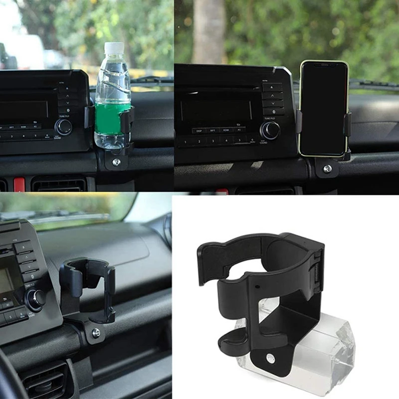 

2 Pcs Car Accessories: 1 Pcs Car Mount Phone Holder Water Cup Drink Stand Bracket & 1 Pcs Storage Organizer Tray