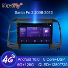 NaviFly 7862 серии 6 ГБ + 128 ГБ Carplay QLED 1280*720 Android все-в-одном Автомобильная интеллектуальная система для Hyundai Santa Fe 2 2006 - 2012
