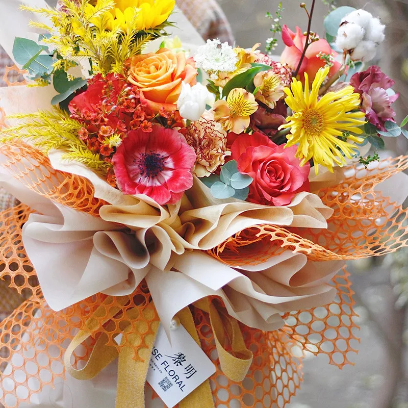 5 ярдов утолщенная ажурная цветочная упаковка сетчатая пряжа изящный корейский