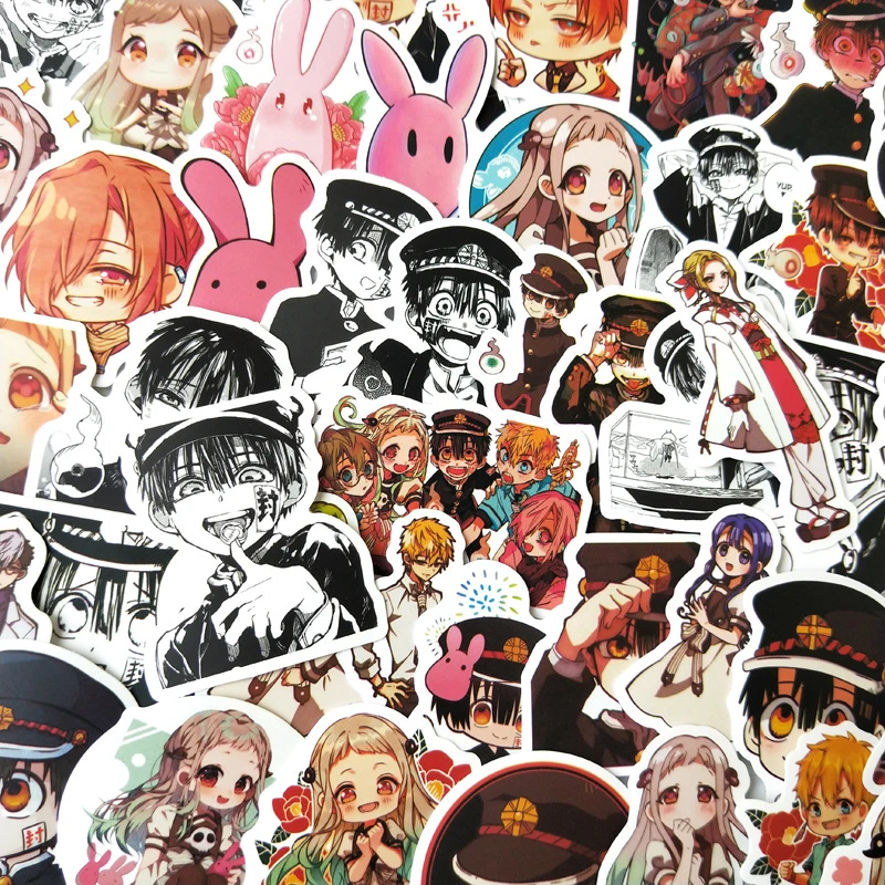 50pcs Toilet Bound Jibaku Shounen Hanako Kun Yugi Amane Nene Kou Cosplay Trunk Surface Waterproof Stickers Decoration Prop | Тематическая