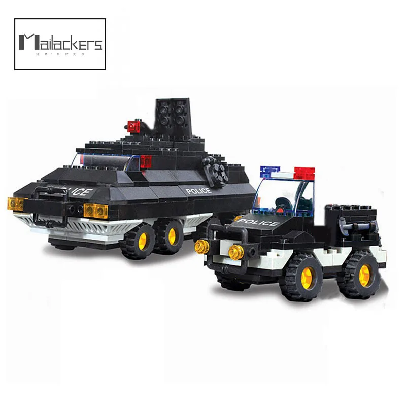

Mailackers City Police Patrol Car Model Figure Building Blocks Explosion-proof SWAT Armored Patrol Construction Bricks Toys