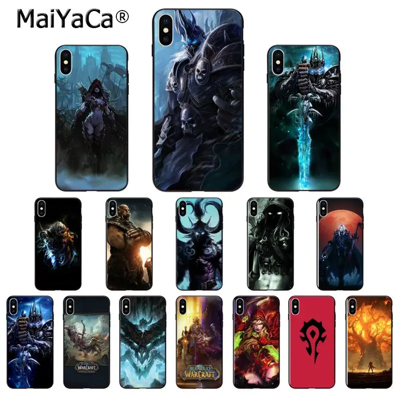 Мягкий чехол из ТПУ MaiYaCa World of Warcraft Arthas Sylvanas для iPhone 5 5Sx 6 7plus 8 8Plus X XS MAX