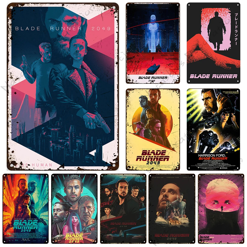 Лезвие бегунок плакат научная фантастика фильм декоративный знак металлический знак металлическая табличка в стиле ретро видео магазин бар клуб настенная пластина промышленный Декор