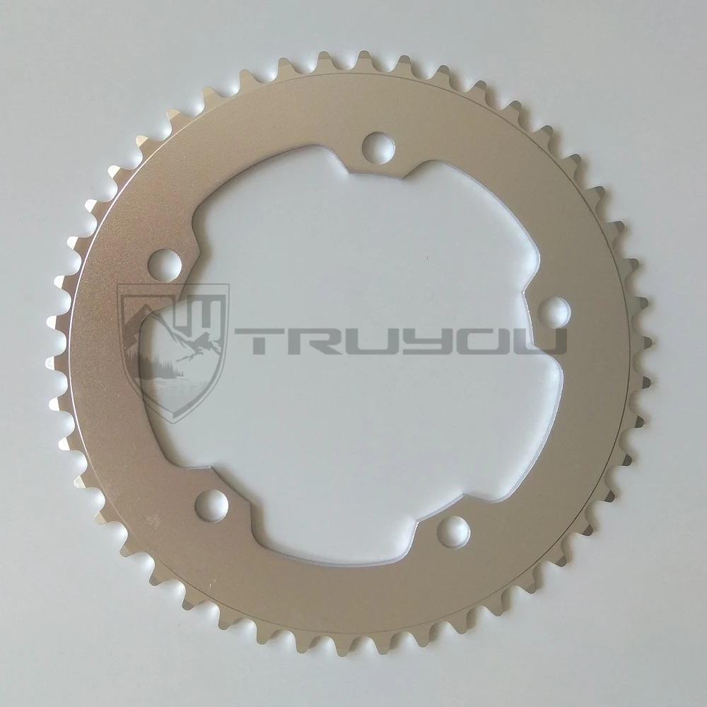 TRUYOU 130BCD 44T 46T 48T фиксированная Шестерня односкоростная велосипедная кривошипная цепь, дисковая цепь, зубчатая полая цепь для ремонта, кольца - Цвет: 44T silver