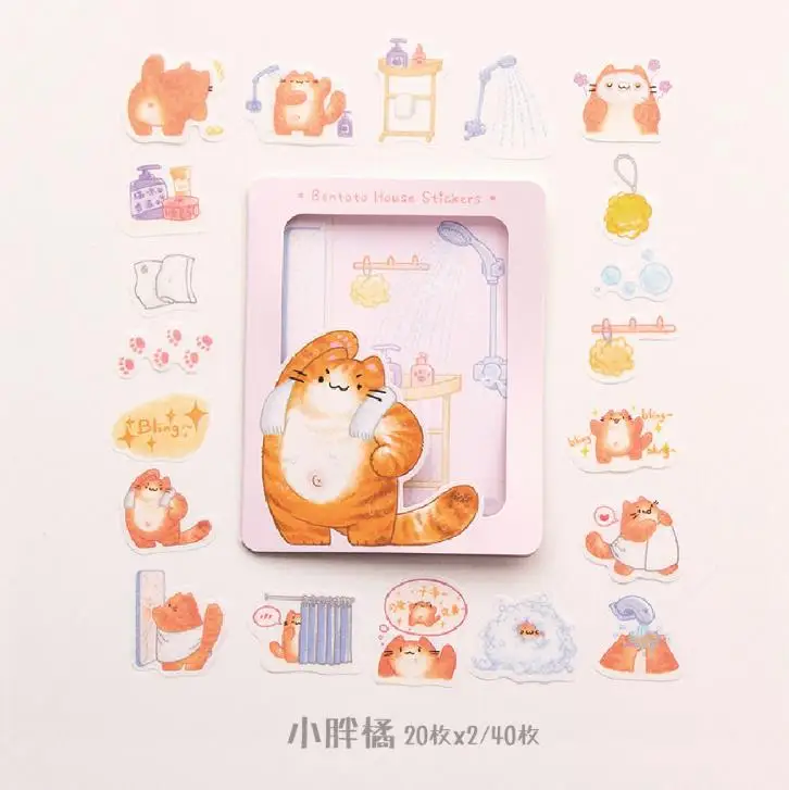2 40 шт./упак. Kawaii животное Пингвин Оттер собака кошка Единорог лиса DIY декоративные этикетки для скраббукинга альбом канцелярские принадлежности для наклеек - Цвет: 2