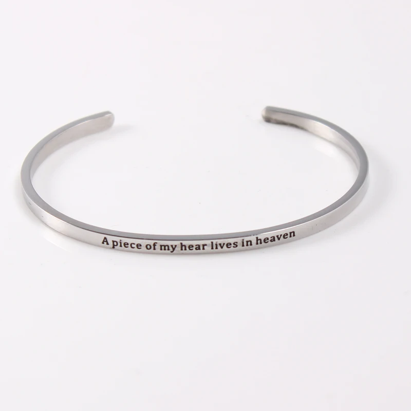 Браслеты нержавеющей стали и кольцеобразный браслет с гравировкой &quotЛюбовь