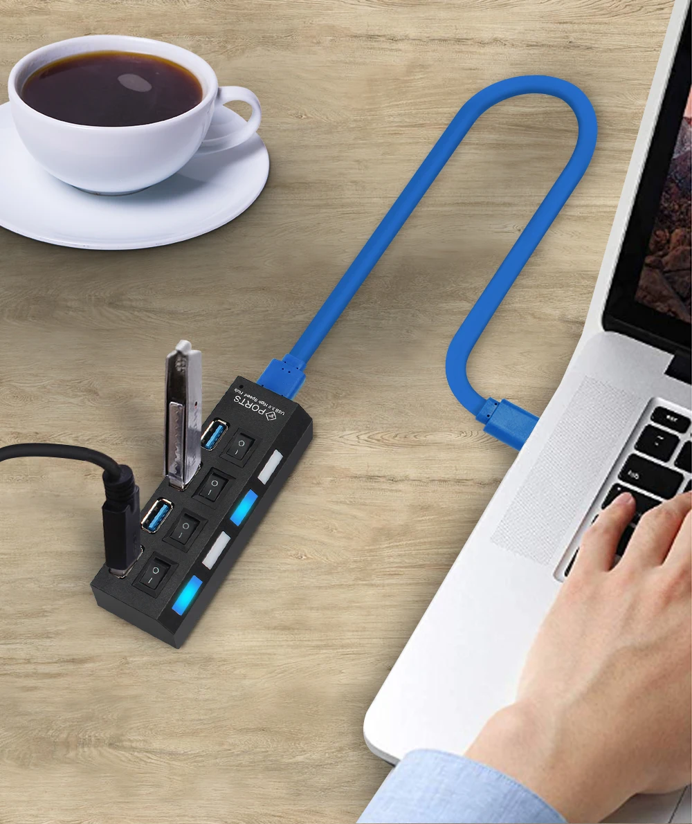 Usb-хаб 3 0 USB сплиттер Тип C концентратор 7 портов расширитель Мульти USB-c Hab с