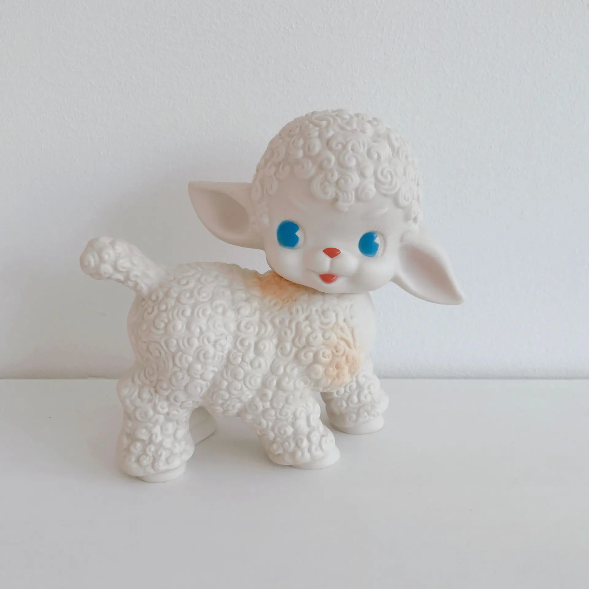 

New Cute Sheep Dolls Japan Vintage Toy Howa Bow Sheep Model Room Decorations Classical Lamb Plush Toy Girl Birthday Gift