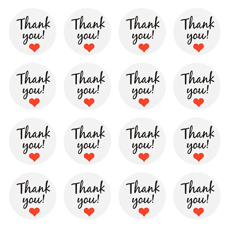 5 шт. прозрачная наклейка клейкая спасибо наклейки этикетки для печати круглая