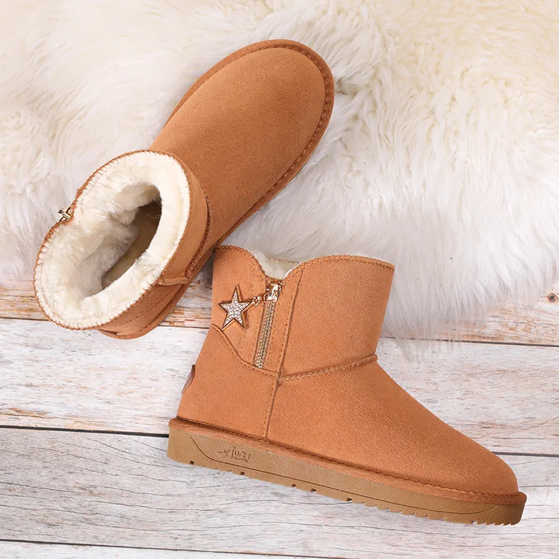 Зимние сапоги из натуральной кожи на меху женские ботинки наивысшего качества в