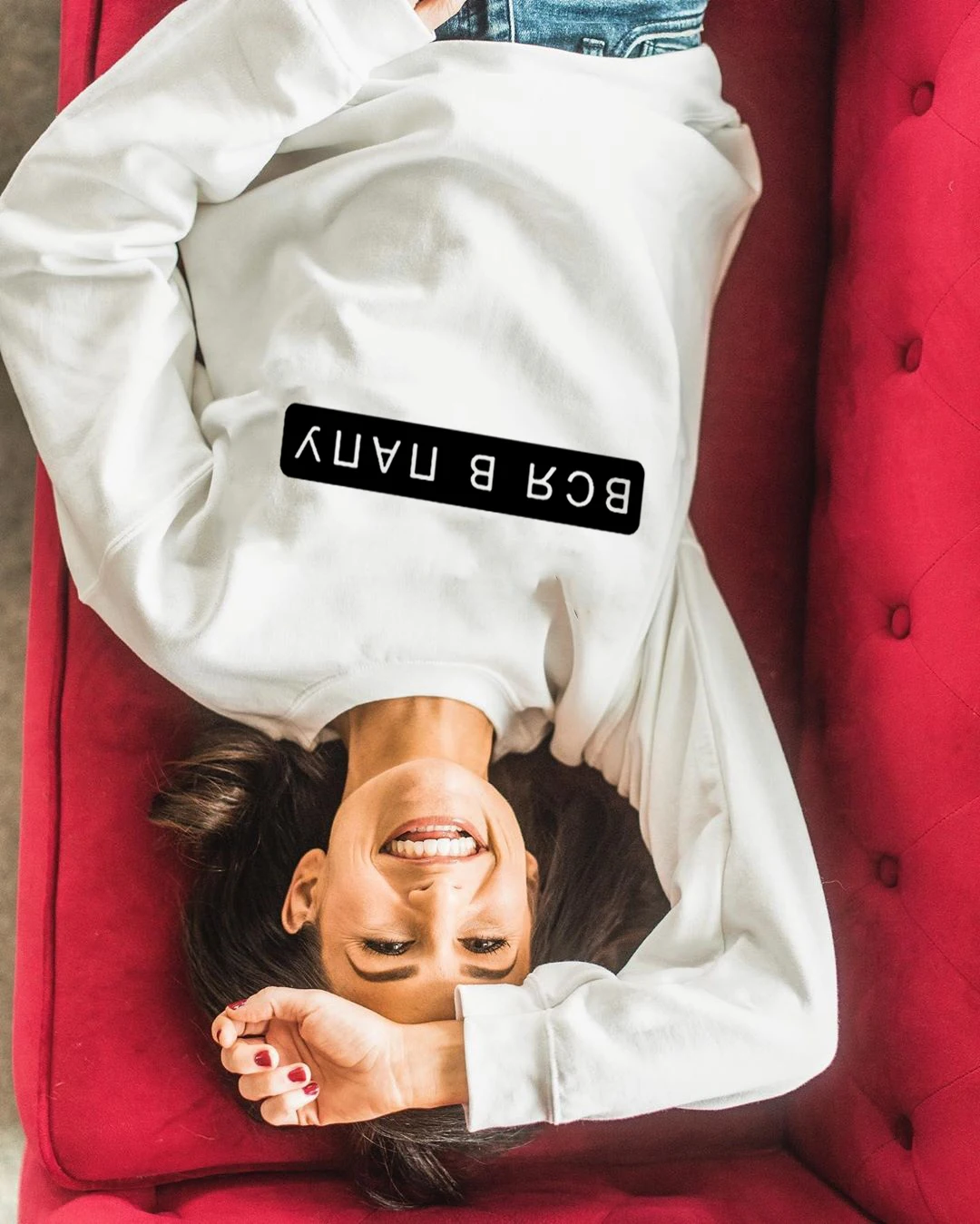 Женский Белый свитшот в русском стиле с надписями Женские повседневные Пуловеры