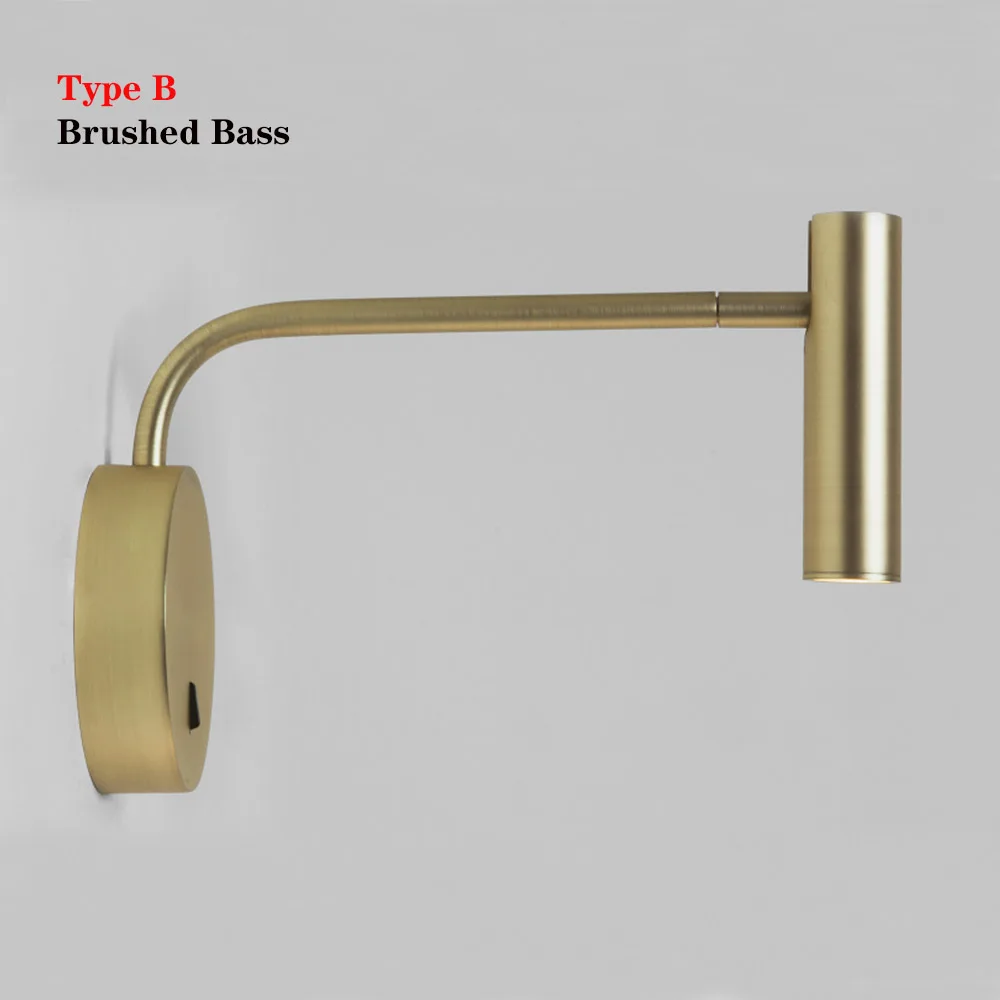 Светильник для чтения с вилкой настенный минималистичный направленный