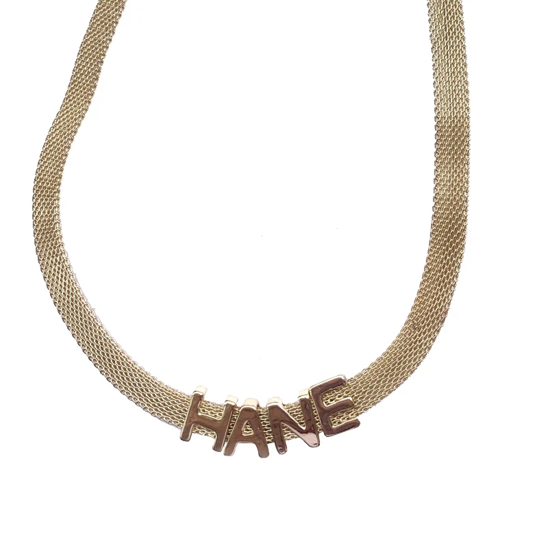 2020 очаровательное Золотое массивное ожерелье с буквами чокер Роскошные Чокеры