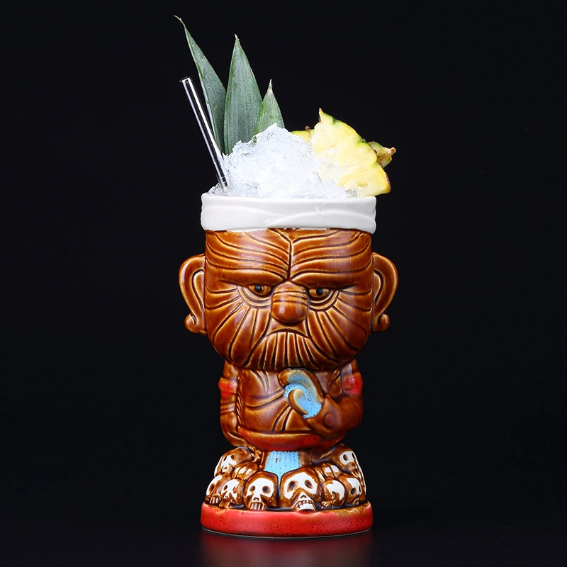 

520ml Ceramic Tiki Mug Creative Porcelain Beer Wine Mug Cup Bar Tool