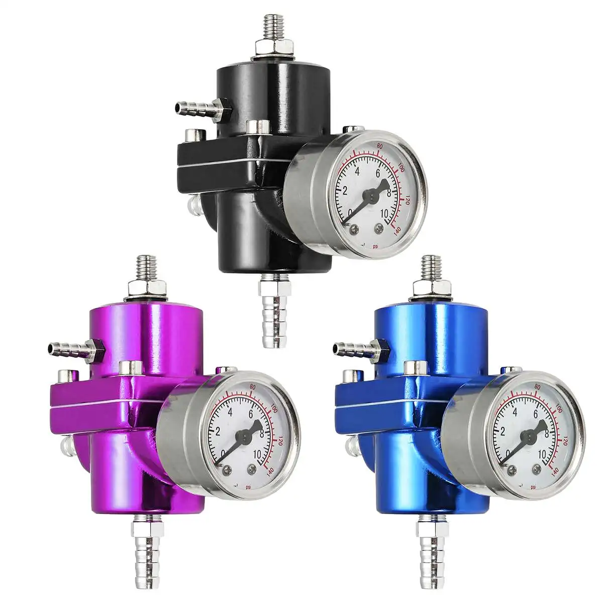 Универсальный алюминиевый регулируемый регулятор давления топлива 3 цвета 0-140