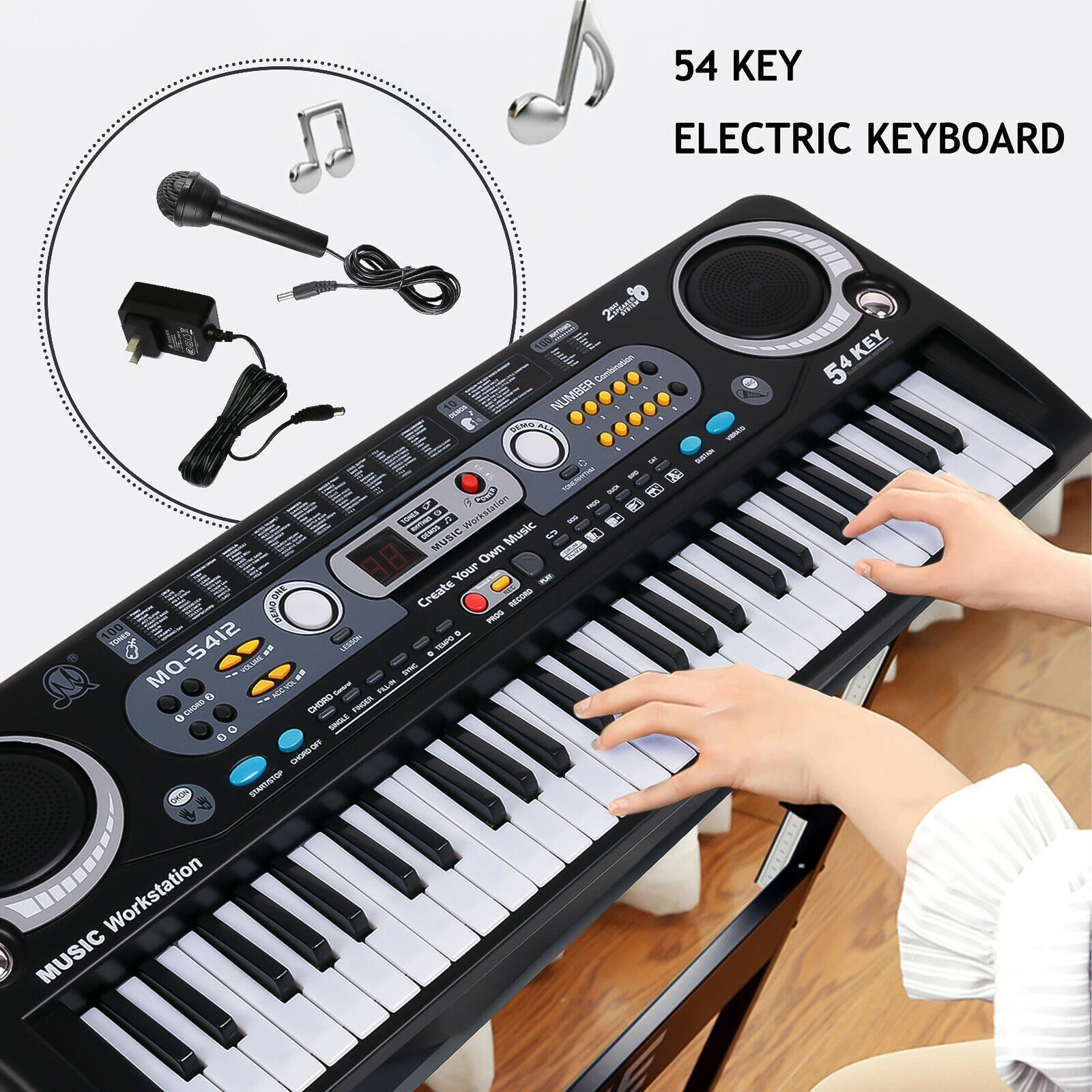 Портативная клавиатура Piano 61 клавиша цифровая музыкальная с микрофоном USB Тип |