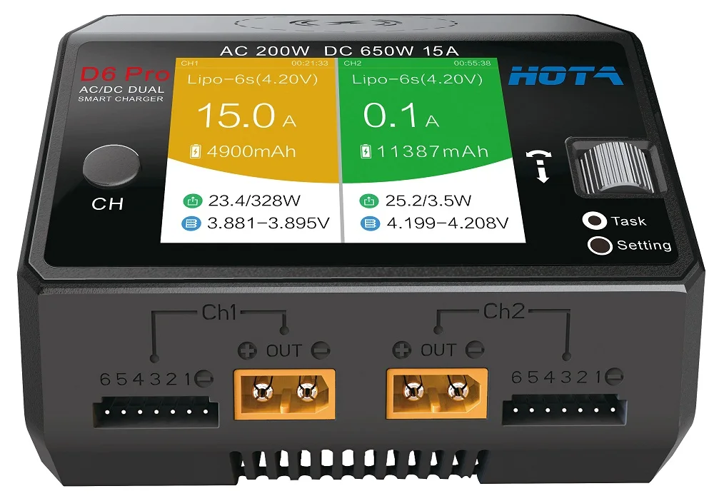 HOTA D6 Pro умное зарядное устройство AC200W DC650W 15A для Lipo LiIon NiMH батареи iPhone Samsung