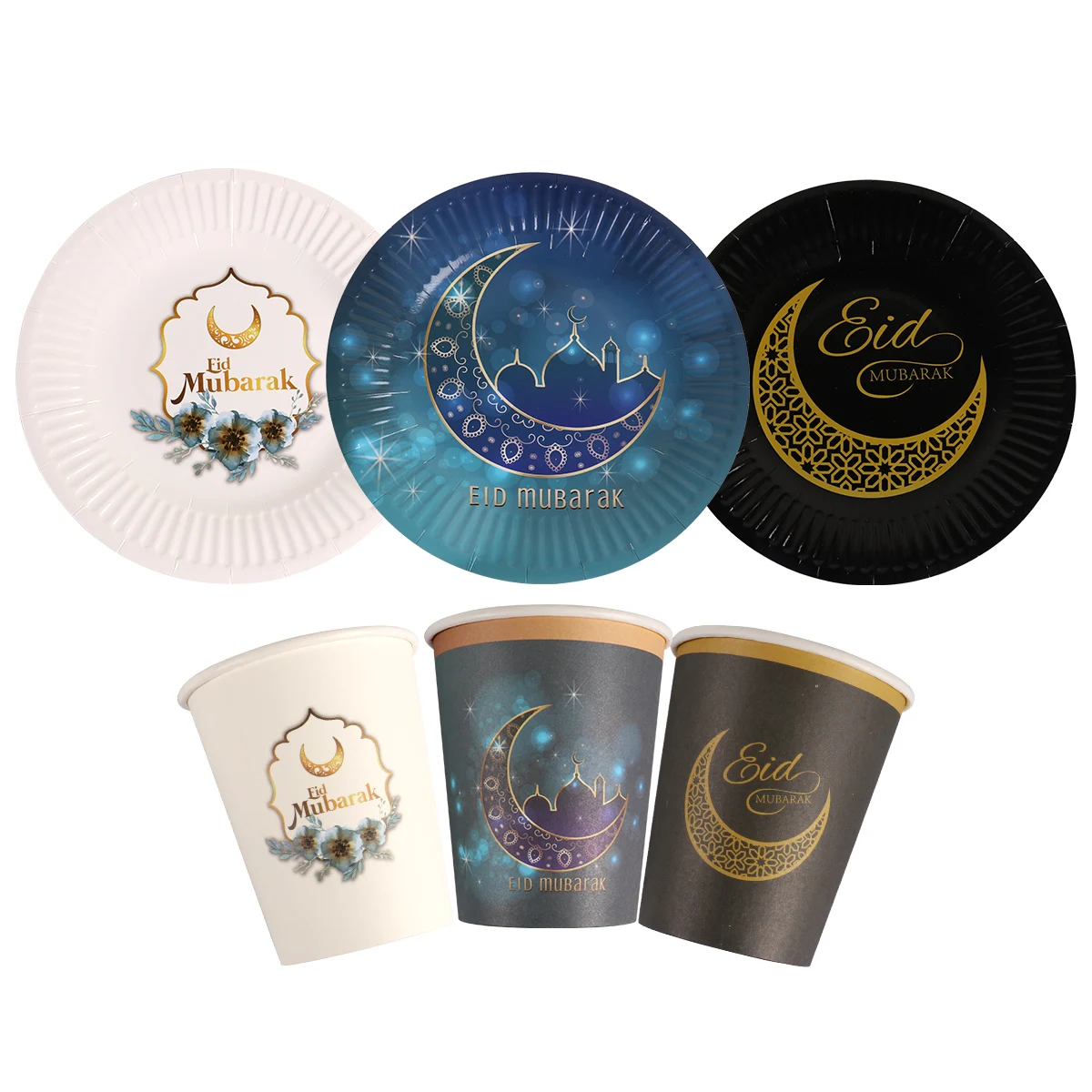 

Eid Mubarak Tableware Banner Balloons Ramadan Decoration For Home Islamic Muslim Party Decor Ramadan Karim Eid Al Adha DIY Gifts