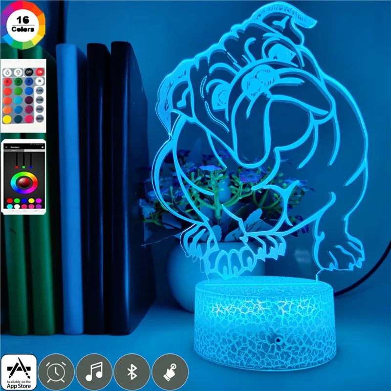 

Animal Night Light for Children Cute Dog Puppy Sharpei 3d Acrylic Light Lamp for Kids Bedroom Decorative Bedside Lamp Xmas Gifts
