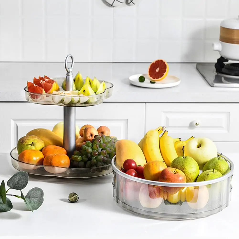 

1/2 Layer 3Pcs/Set Condiment Storage Rack Creative Rotating Kitchen Storage Tray Spice Rack Makeup Storage Box Accessories