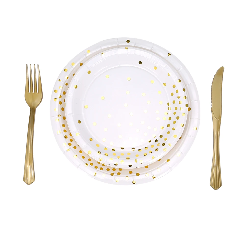 24 шт./компл. одноразовая посуда для вечеринки одноразовые бумажные тарелки